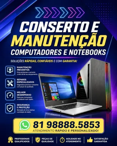 Manutenção de computadores e notebooks