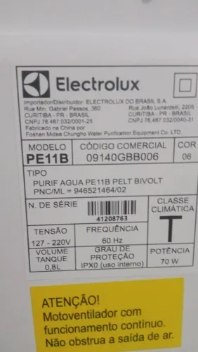 Purificador água Eletrilux