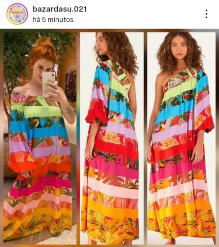 Vestido ombro só dança de cor Farm