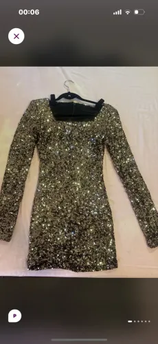 Vestido John John paetê dourado 