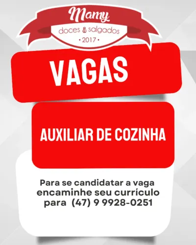 TRABALHE CONOSCO - MAMY DOCES E SALGADOS CONTRATA: