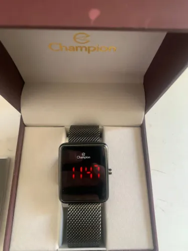 Relógio Digital Led Champion Ch40080 Pulseira de Malha