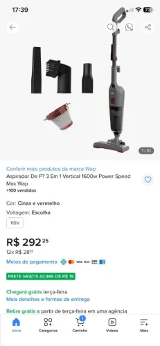 ASPIRADOR DE PÔ 1600W