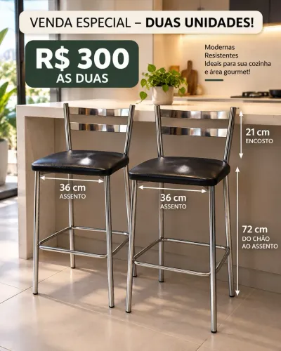 Banqueta cozinha cromada