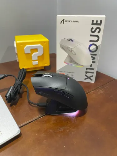 Mouse Gamer Sem Fio Attack Shark X11 Ultraleve PRETO