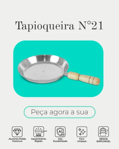 Tapioqueira N°21 de Alumínio Batido e Polido