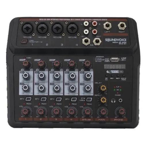 Mesa de som soundvoice MC6 BT USB /Bluetooth