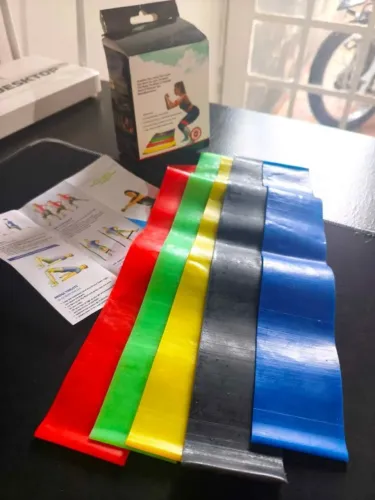 KIT 5 FAIXAS ELÁSTICAS MINI BANDS ? TREINO EM ACADEMIA E EM CASA
