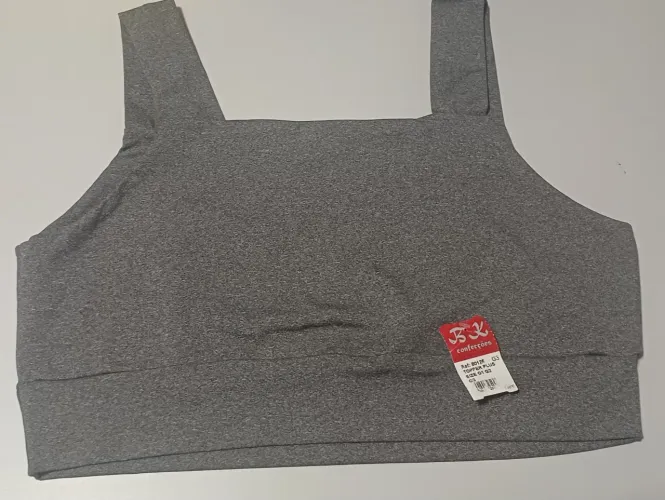 Top tamanho plus G 3, disponíveis na cor cinza e preto, 39,00 cada produto novo