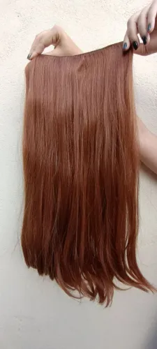 Alongamento fibra orgânica ruivo natural 