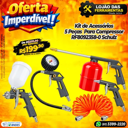 Kit De Acessórios 5 Peças Para Compressor RF8092358-0 Schulz