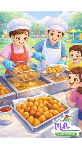 Salgados fritos na hora para seu evento
