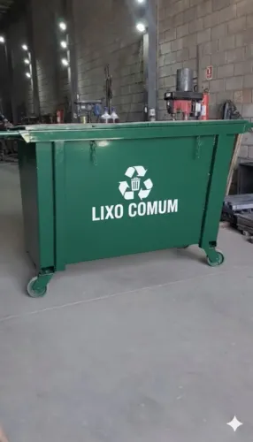 Contêiner de lixo basculante capacidade 1200lts Padrão ABNT