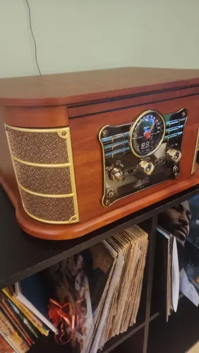 Toca-discos Vitrola Bluetooth Vinil CD player Raveo Spazio