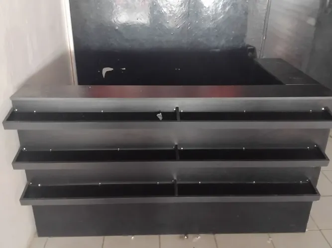 Balcão de recepção e amostragem
