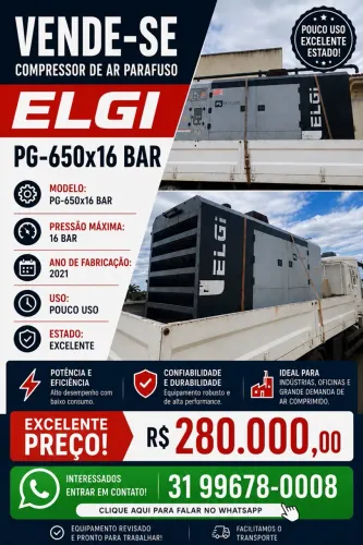 Compressor Elgi PG 659x16 bar ano 2021