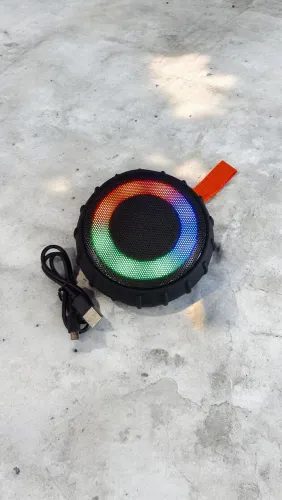 Caixa Caixinha de Som Bluetooth Com RGB Cartão Micro SD USB Auxiliar Rádio