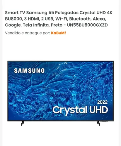 Smart TV 60" Samsung Crystal UHD 4K 60BU8000