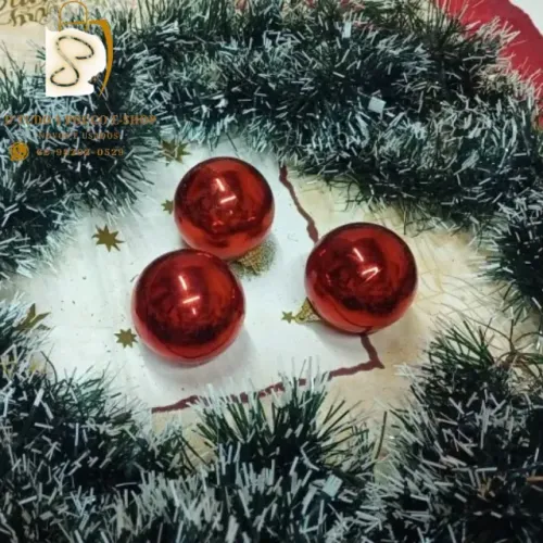 KIT C/ 03 BOLAS DE NATAL VERMELHAS 08CM IMPORTADAS E.U.A-ÁRVORE DE NATAL