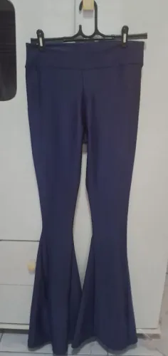 Calça azul malha incorpada