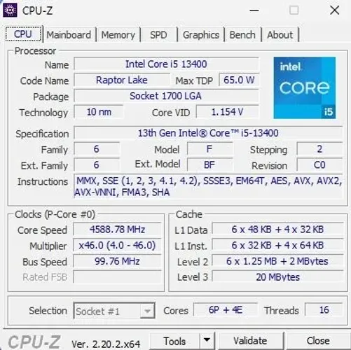 Intel core I5 13400