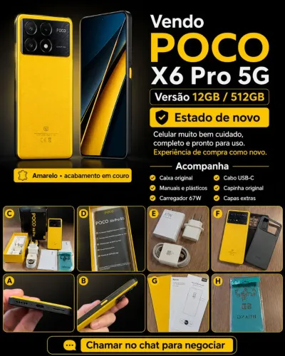 POCO X6 PRO | Versão topo 12GB RAM / 512GB ARMAZENAMENTO