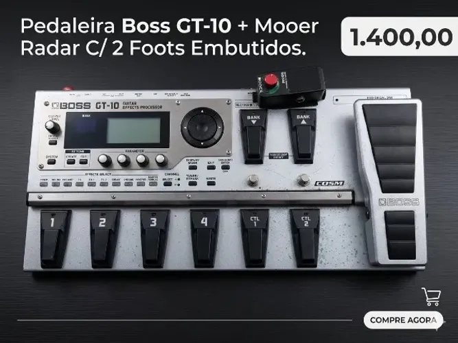 PEDALEIRA BOSS GT 10 + MOOER RADAR + PLATAFORMA
