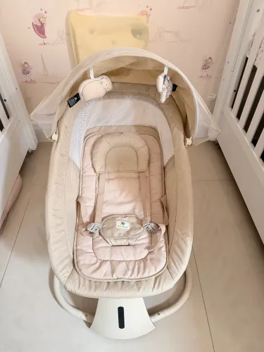 Mastela Cadeira 3 em 1 Sensor de Movimento Balanço Automático Aura Deluxe Bege
