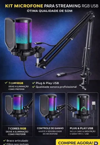 Microfone fifine com braço articulado 