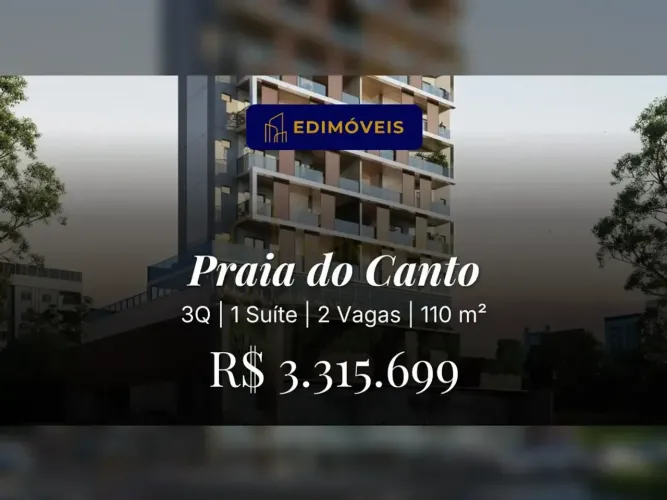 Apartamento 3 quartos na Praia do Canto, seu novo lar com área de lazer