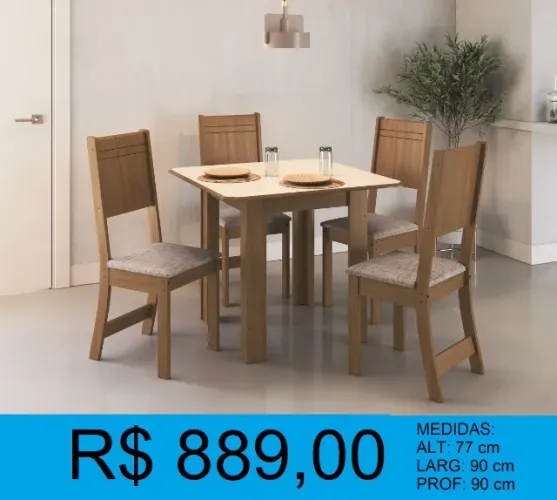 Mesa de jantar-quadrada