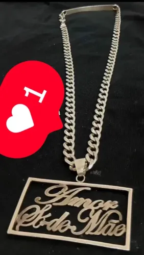 Corrente prata 80cm com pichente chapa top de linha ?
