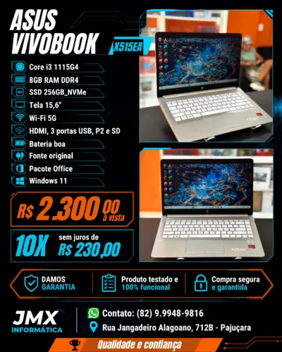 NOTEBOOK ASUS VIVO BOOK - X515EA