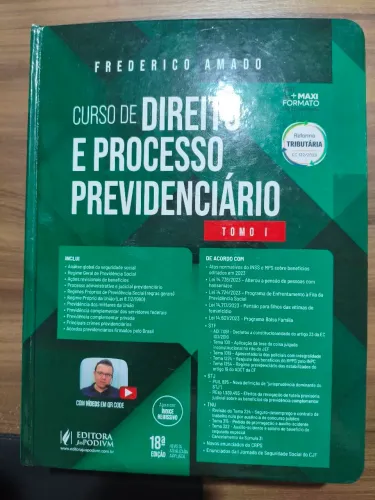 Livro Curso de Direito e Processo Previdenciário Tomo I - Frederico Amado (18ª Ed. / 2024)