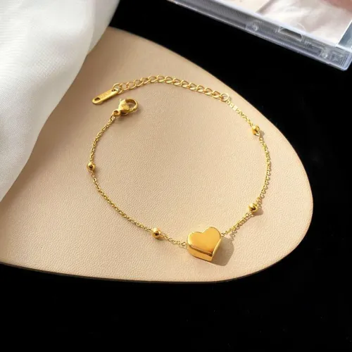Tornozeleira Feminina Minimalista Coração Ouro 18k - Semijoia de Luxo 