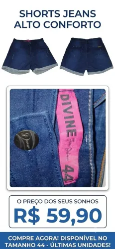 ? Shorts Jeans Feminino DIVINE - Tamanho 44 - Estilo e Conforto!
