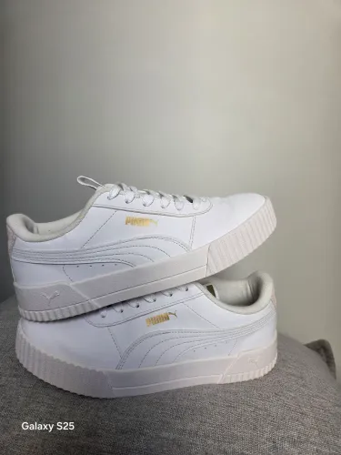 tênis puma carina branco dourado e rosa - tam 37 original