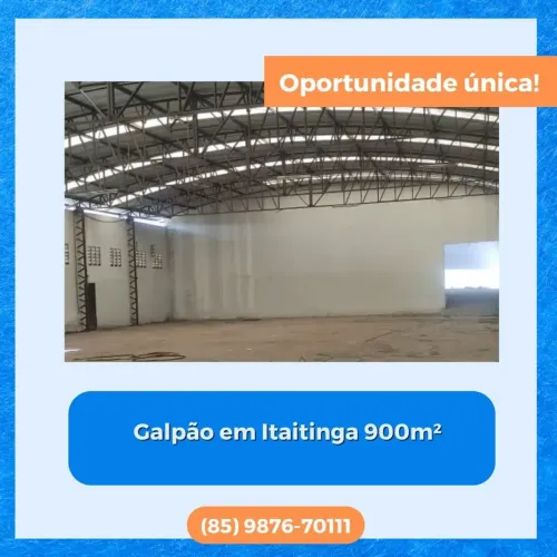 Galpão/Depósito/Armazém para aluguel possui 900 metros quadrados