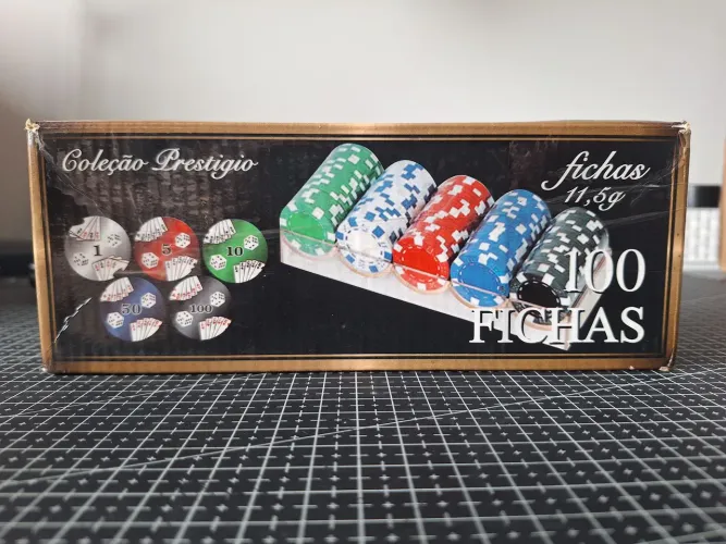 FICHAS DE POKER (11,5g) KIT COM 100 FICHAS NUMERADAS