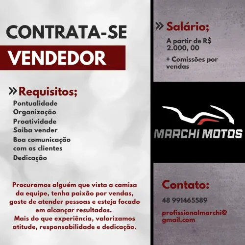 Contrata-se vendedor