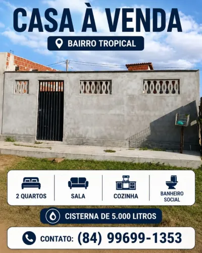 Vendo casa no Loteamento Tropical em Santo Antonio/RN.