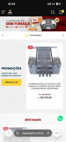Churrasqueira sem Fumaça Doublé Grill