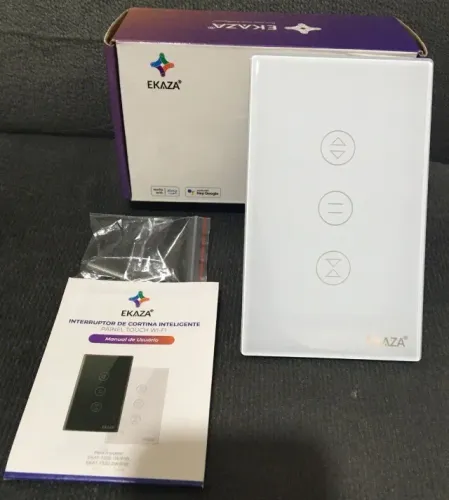 Interruptor Inteligente Wi-fi p/ Cortina ou Persiana Ekaza EKAT-T320-1W Branco - NOVO