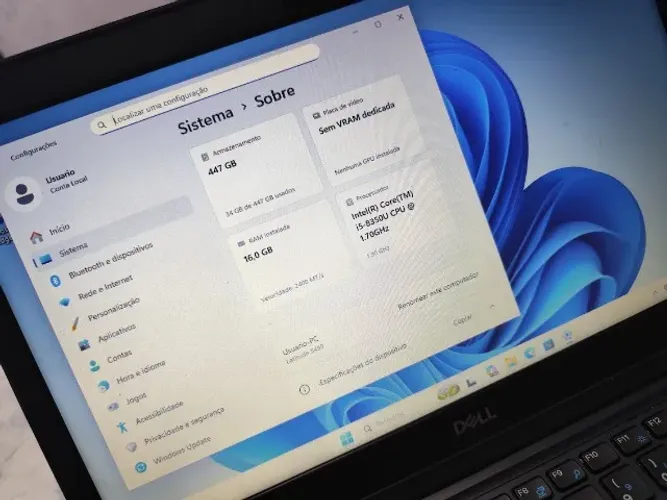 Notebook Dell Latitude 5490 i5 8th 16Gb Ssd 480Gb Win 11 Pro