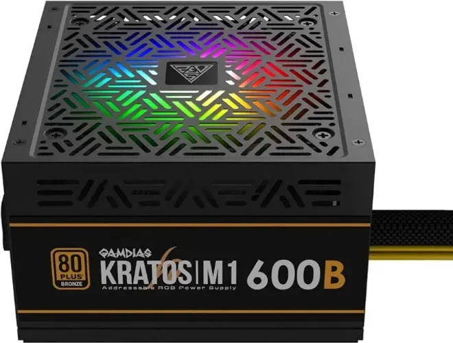 Fonte Gamer Gamdias 600w M1 80 plus bronze RGB