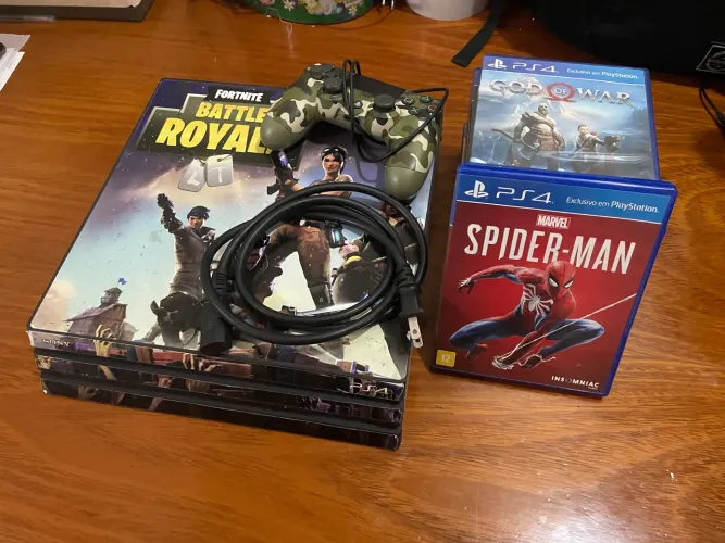 ? PS4 PRO STANDARD FORTNITE 1TB + 9 JOGOS + CONTROLE ?