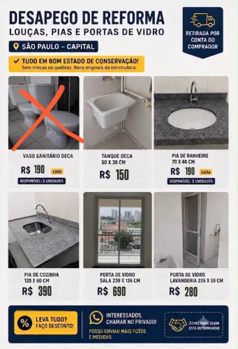 Vendo itens de apartamento - portas e pias