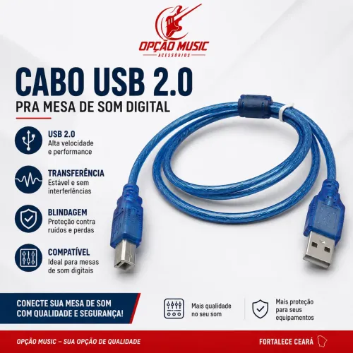 Cabo usb pra placa de Áudio e mesa digital