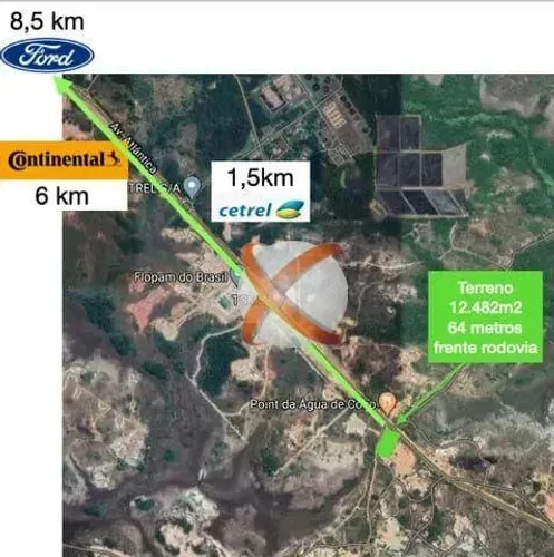 Terreno à venda, 12482 m² por R$ 1.130.000,00 - Abrantes - Camaçari/BA