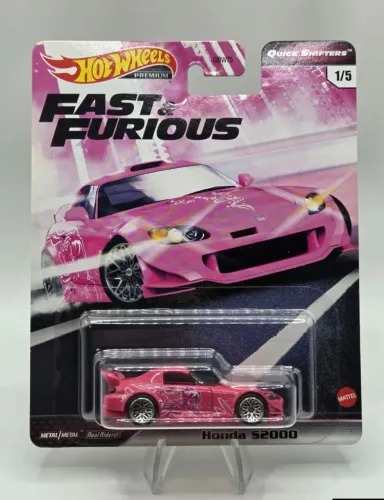 Hot Wheels Premium Velozes e Furiosos Honda S2000 Rosa 1:64 Miniatura de Carro